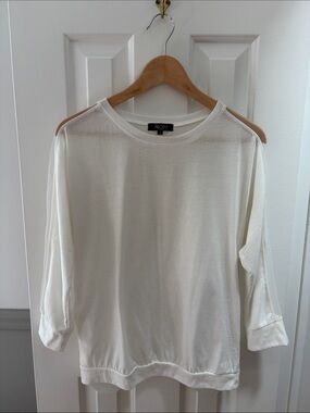 Ivory 3/4 Sleeve Light Weight Creeneck